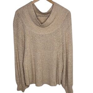 NWT Free People Ivory Knit Wide Neck Cropped Sweater Women Size M